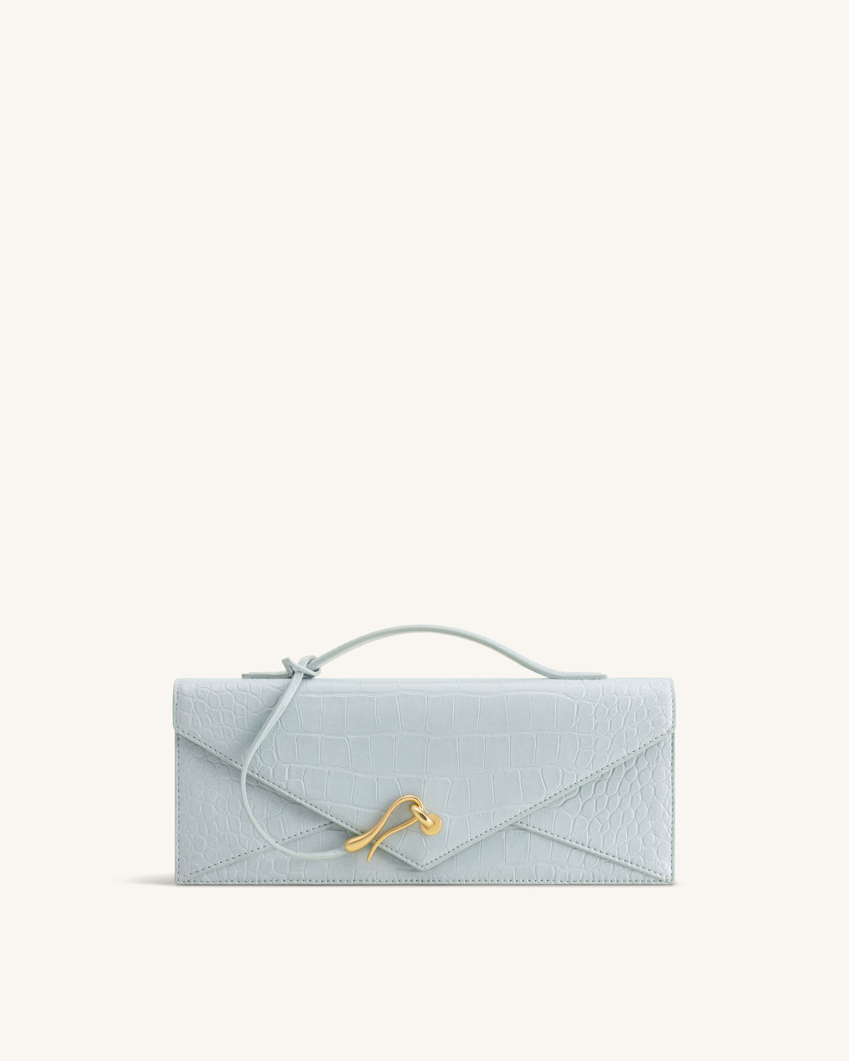 Celeste Envelope Top Handle Bag - Light Blue Croc - view 1