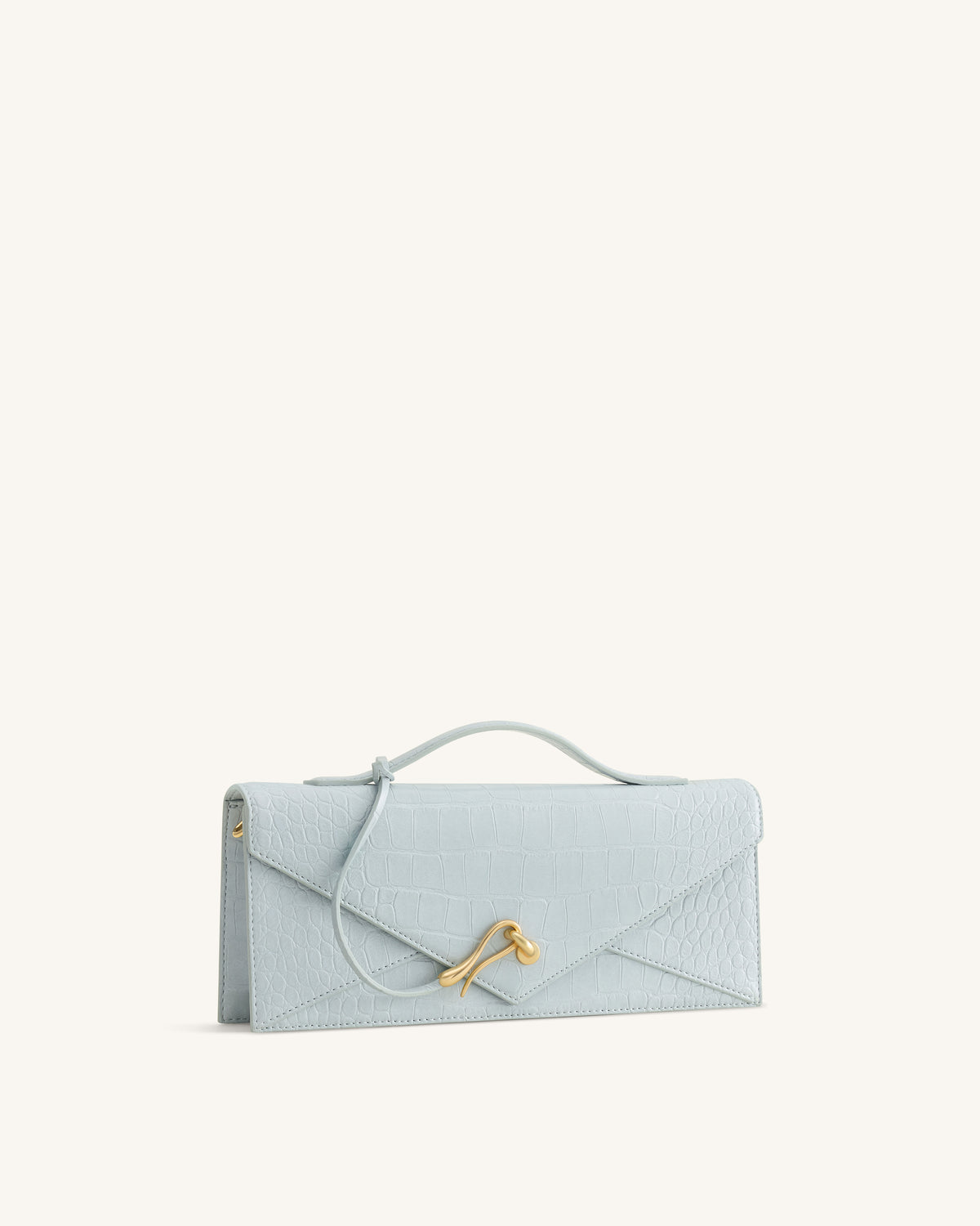 Celeste Envelope Top Handle Bag - Light Blue Croc - view 2