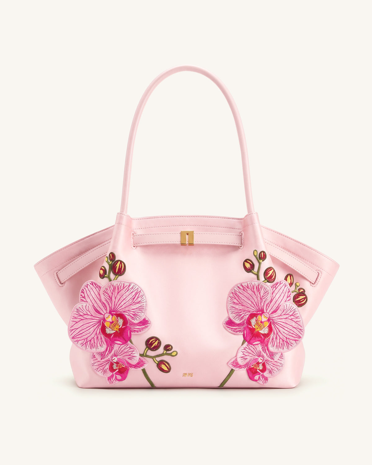 Hana Large Orchid Embroidered Tote Bag - Pink - view 1