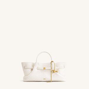 Maeve Dachshund Metal Charm Tote Bag - White - view 1