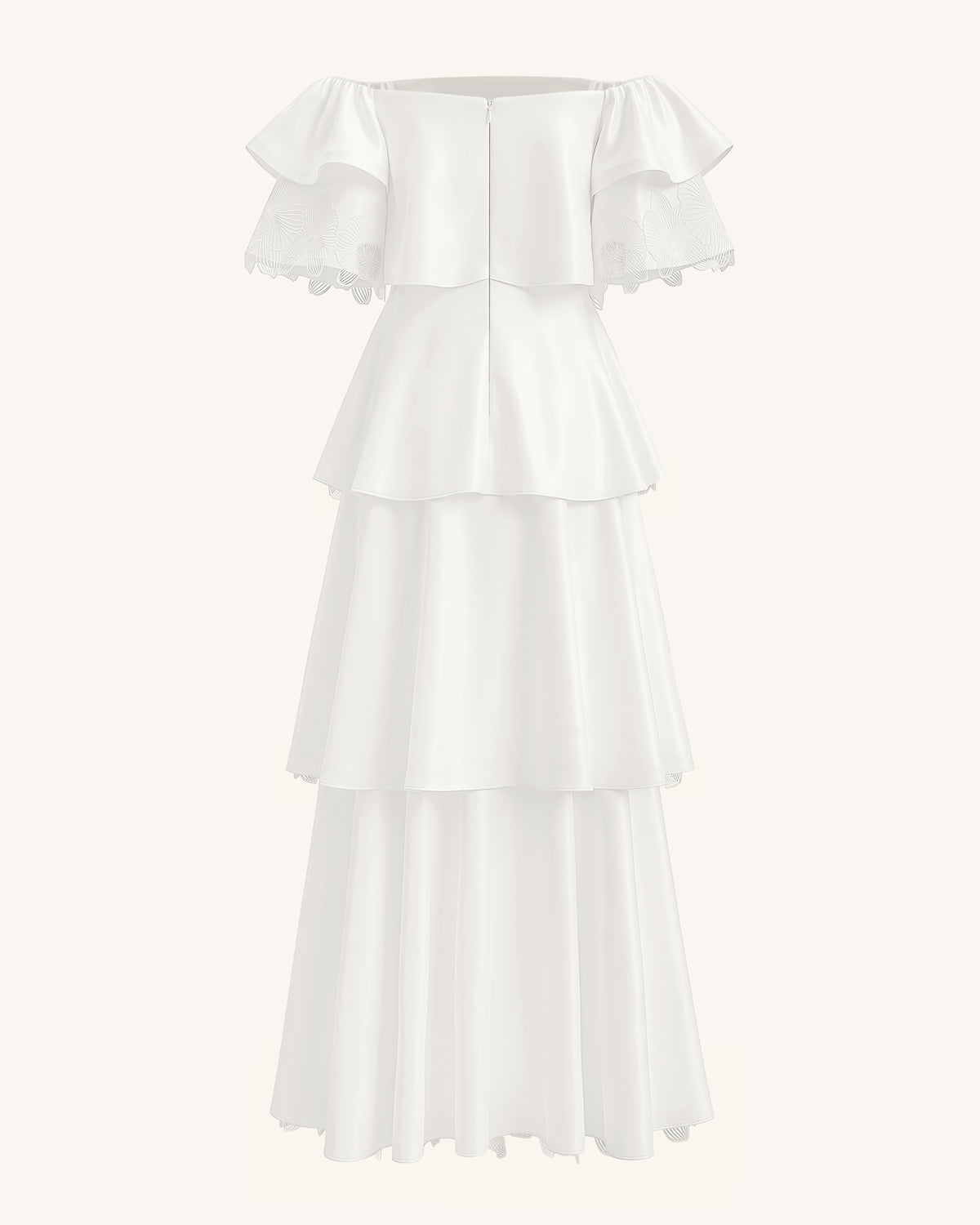 Orchid Embroidered Tiered Off-Shoulder Maxi Dress - White - view 4