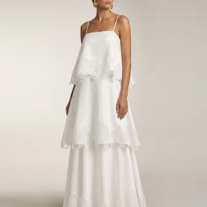 Orchid Embroidered Tiered Maxi Dress - White - view 1
