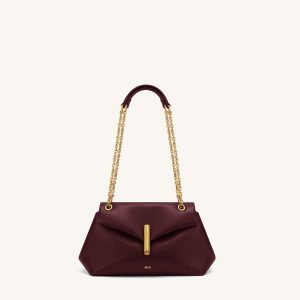 Valerie Chain Flap Shoulder Bag - Dark Burgundy