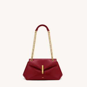 Valerie Chain Flap Shoulder Bag - Cherry Red