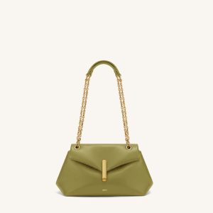 Valerie Chain Flap Shoulder Bag - Olive Green