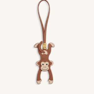 Hanging Monkey Bag Charm - Brown - view 1
