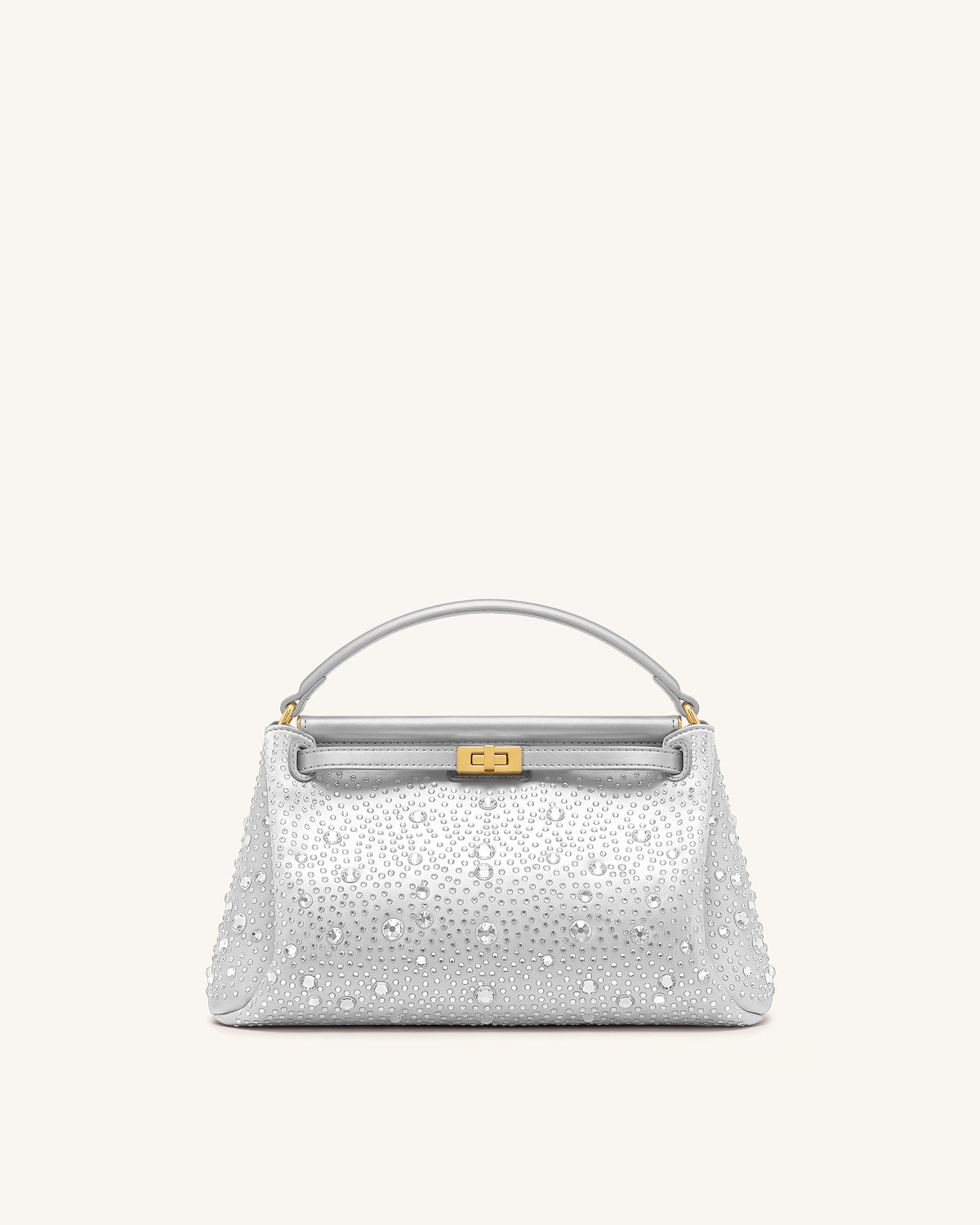 Carmen Artificial Crystal Top Handle Bag - Light Gray - view 1