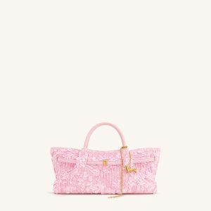 Maeve Sequin Dachshund Metal Charm Tote Bag - Pink - view 1