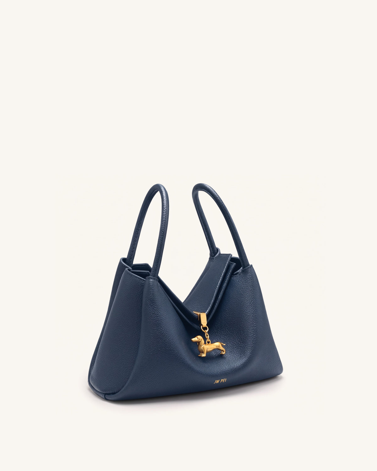 Maelle Dachshund Charm Double Handle Bag - Dark Blue - view 2