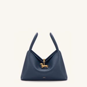Maelle Dachshund Charm Double Handle Bag - Dark Blue - view 1