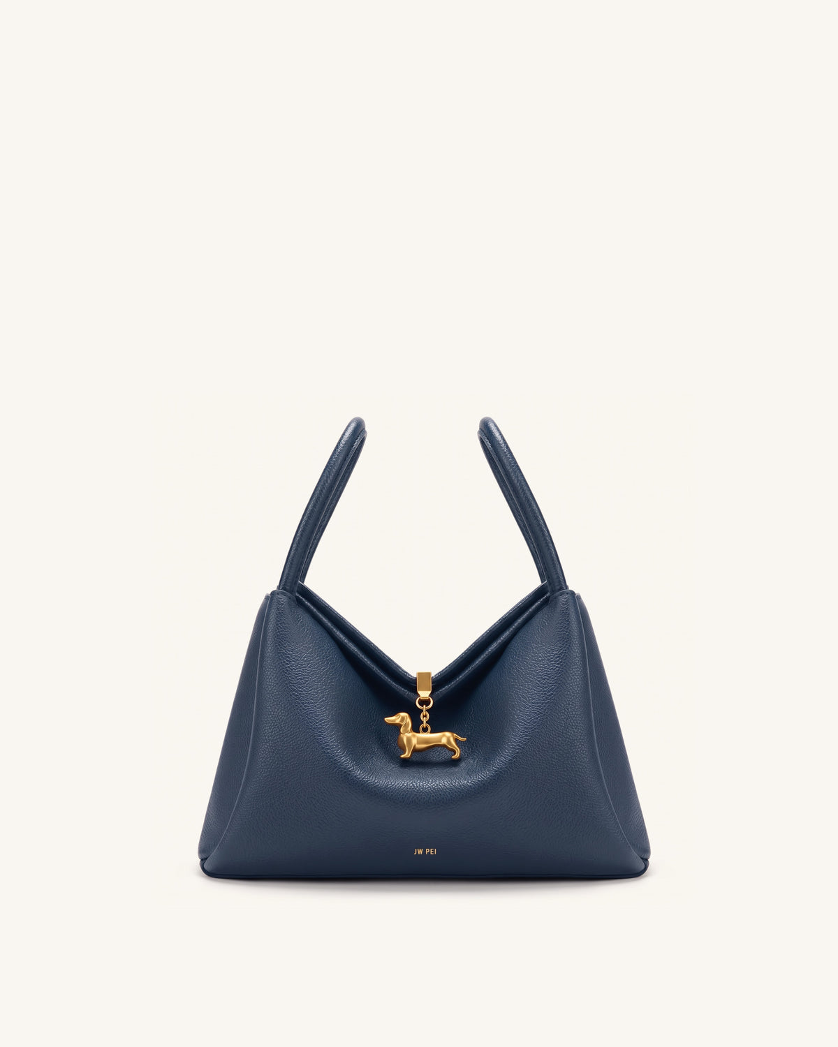 Maelle Dachshund Charm Double Handle Bag - Dark Blue - view 1