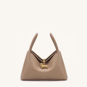 Maelle Dachshund Charm Double Handle Bag - Dark Khaki - view 1