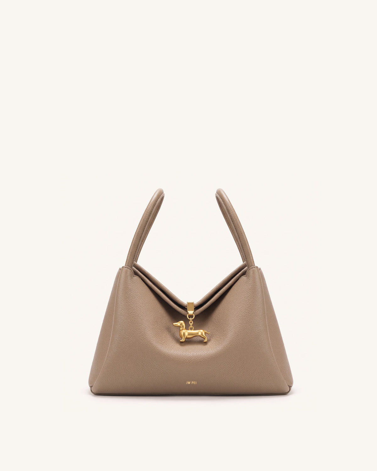 Maelle Dachshund Charm Double Handle Bag - Dark Khaki - view 1