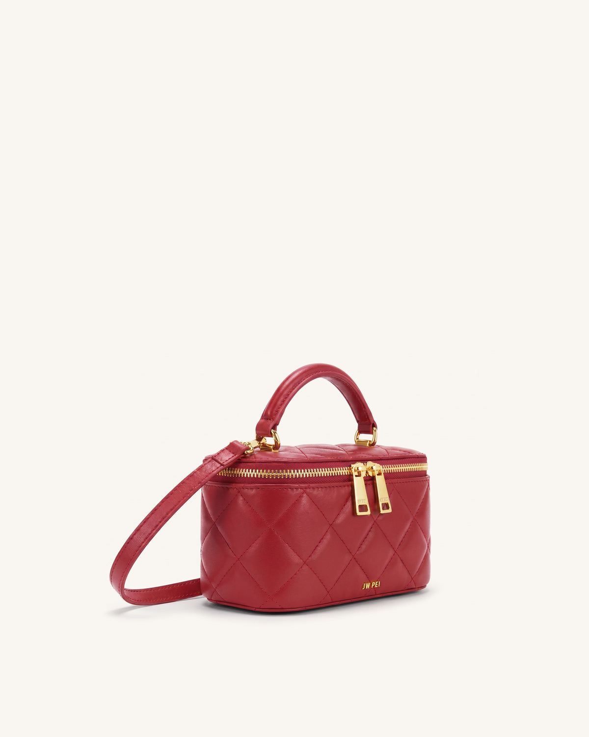 Vivienne Quilted Vanity Top Handle Bag - Cherry Red - view 2