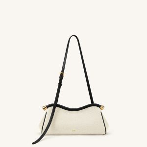 Naomi Curved Shoulder Bag - Black Canvas - view 1