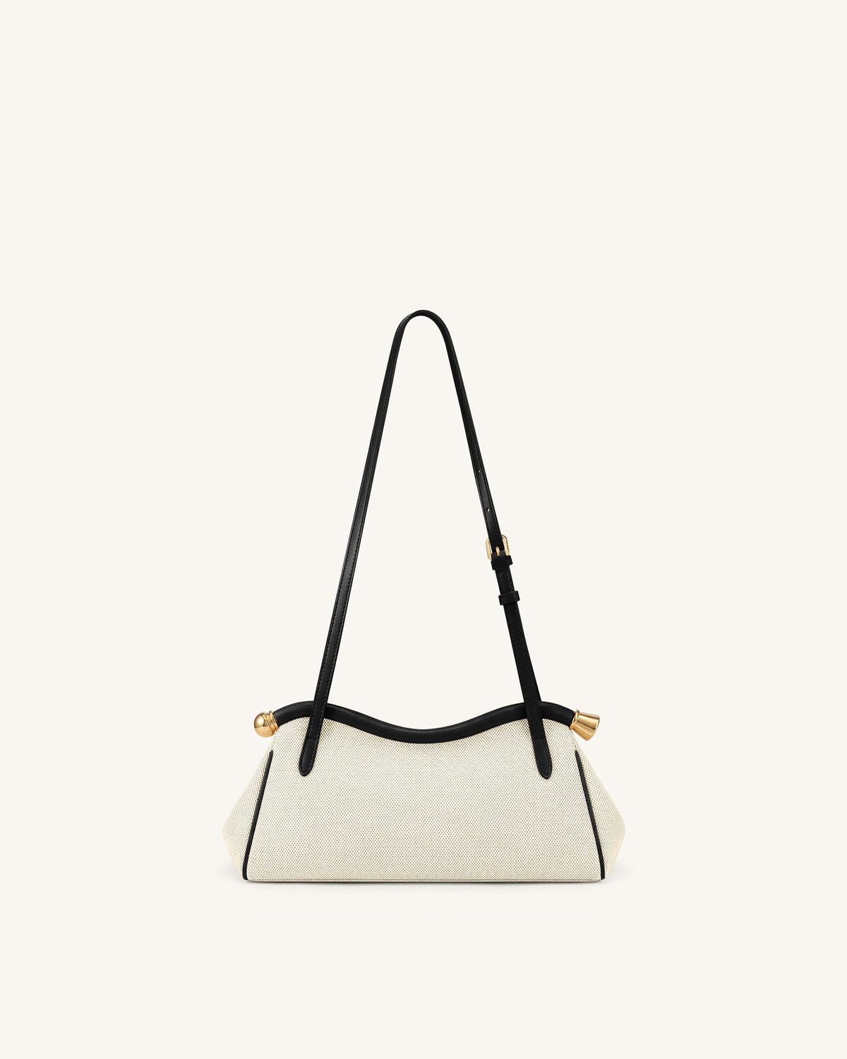 Naomi Curved Shoulder Bag - Black Canvas - view 4