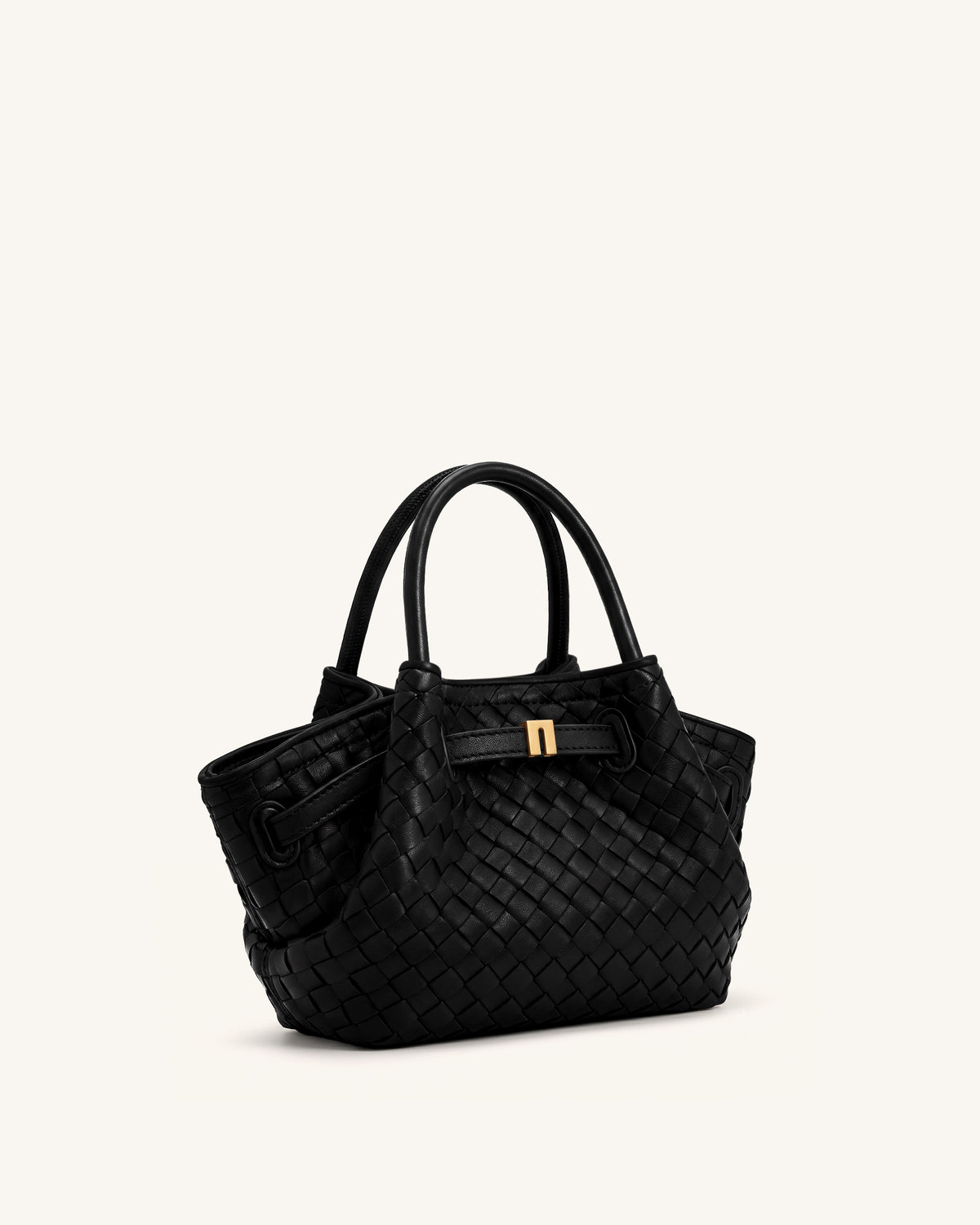 Hana Mini Weave Tote Bag - Black - view 2