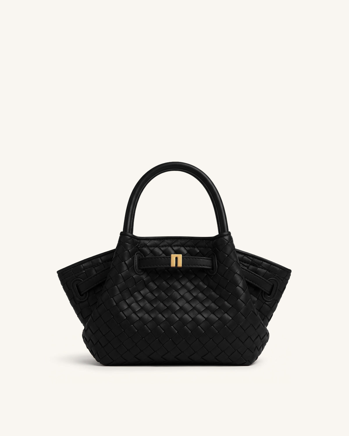 Hana Mini Weave Tote Bag - Black - view 1