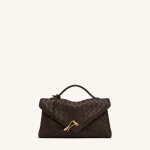 Celeste Woven Envelope Bag - Dark Brown - view 1
