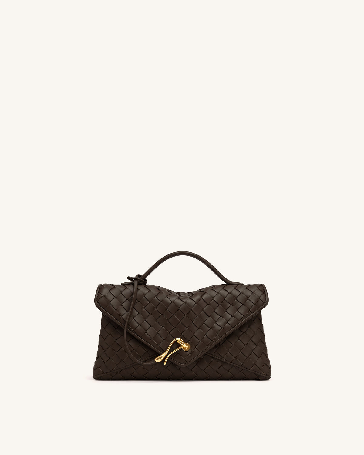 Celeste Woven Envelope Bag - Dark Brown - view 1