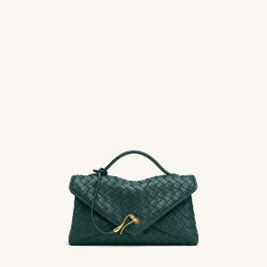 Celeste Woven Envelope Bag - Dark Ink Green - view 1