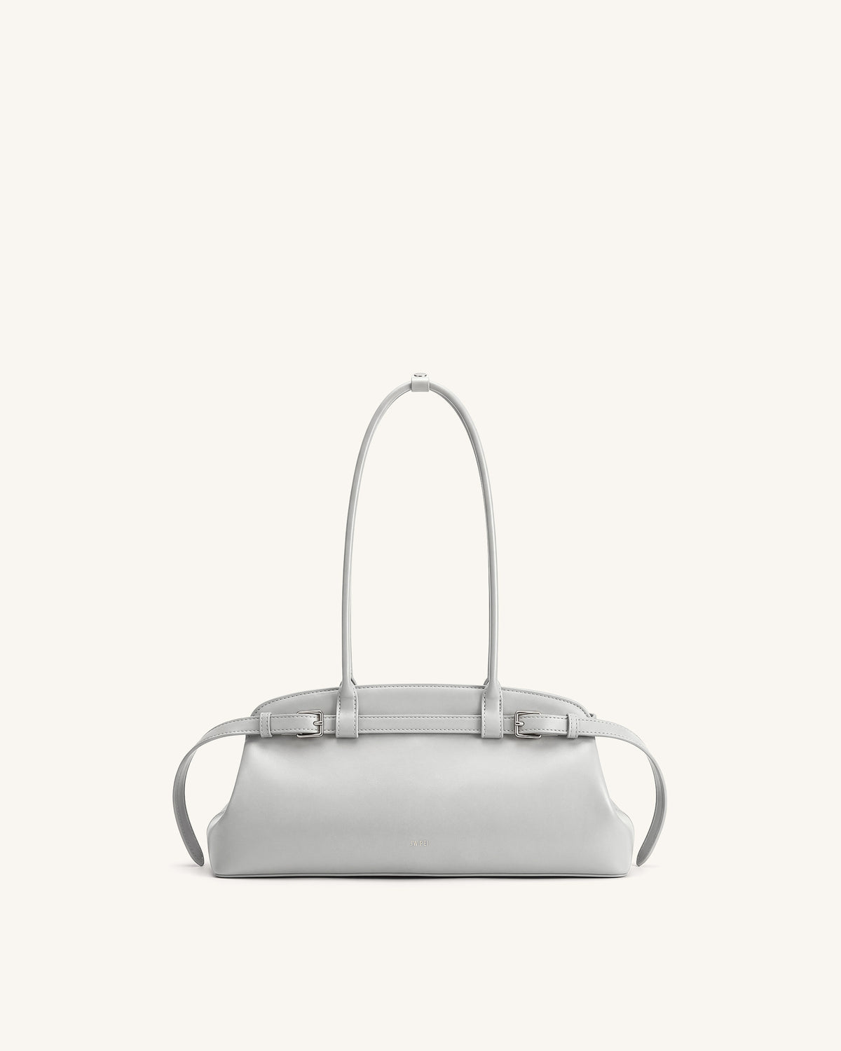 Arden Belt Detail East-West Shoulder Bag - Light Grey - view 1