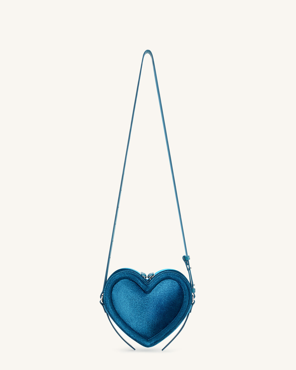 Arlene Velvet Heart Shaped Bag - Blue - view 3