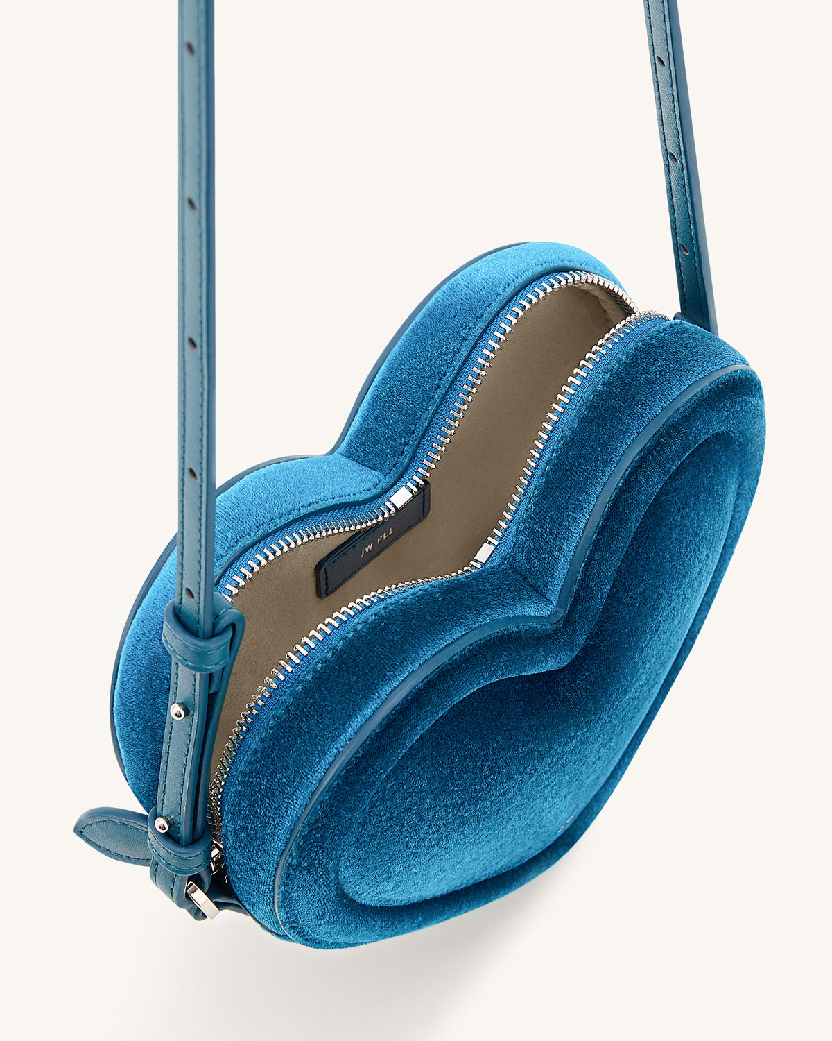 Arlene Velvet Heart Shaped Bag - Blue - view 4
