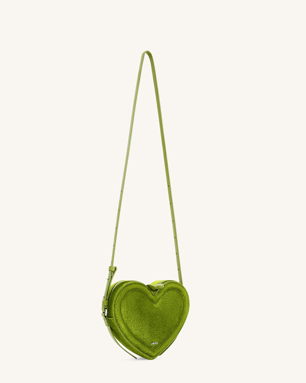 Arlene Velvet Heart Shaped Bag - Green - view 2