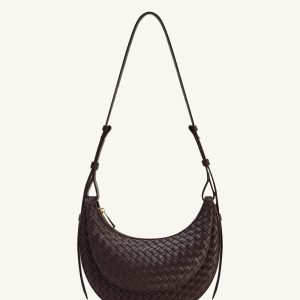 Sharon Woven Crossbody Bag - Coffee Brown - view 1