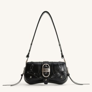 Joy Crushed Shoulder Bag - Black - view 1
