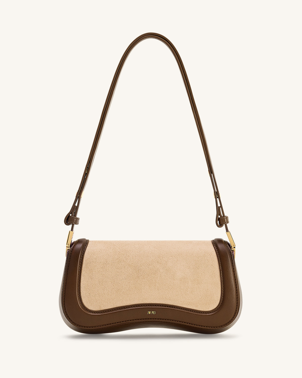 Joy Faux Suede Shoulder Bag - Khaki Brown - view 1