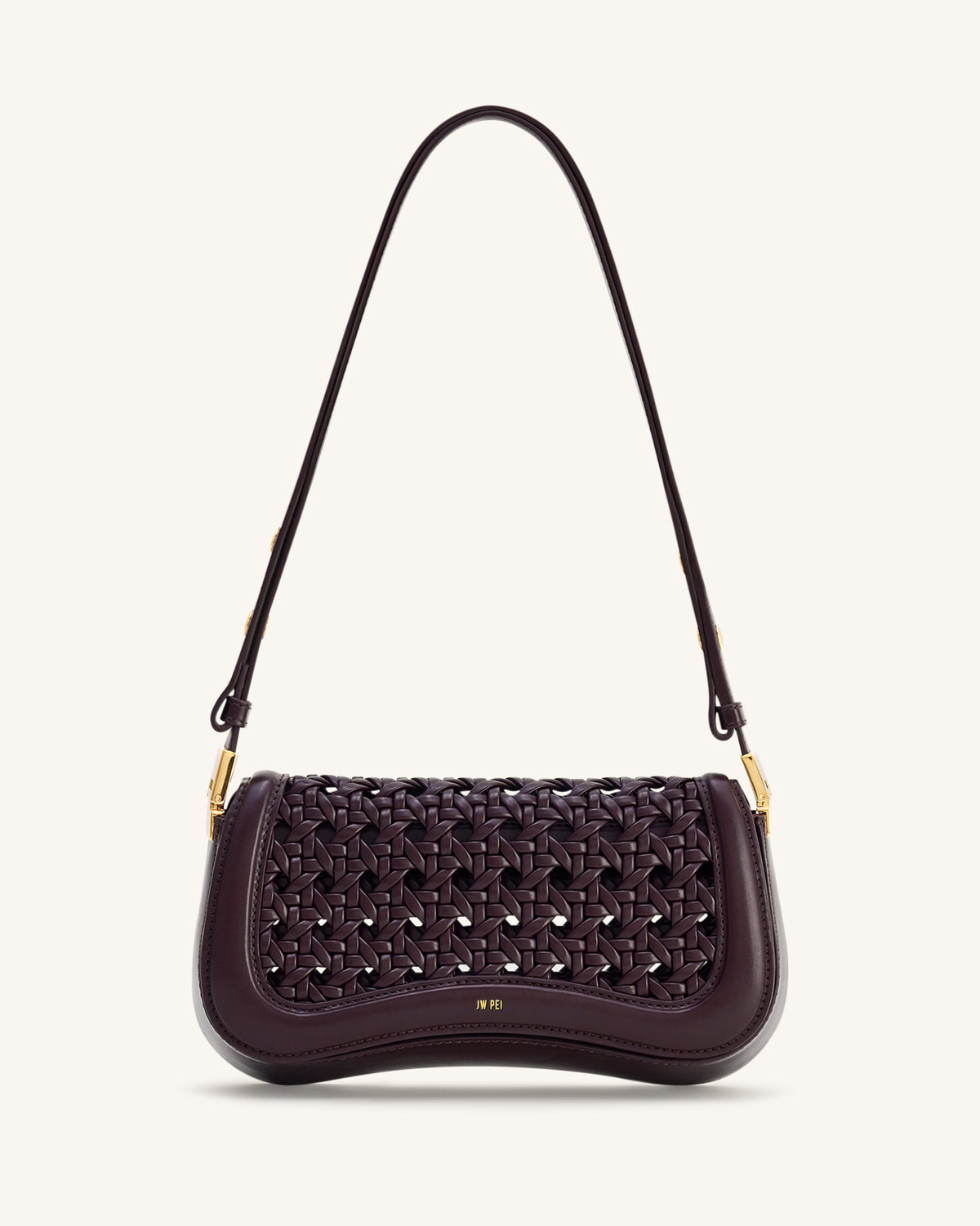 Joy Woven Shoulder Bag - Dark Red - view 1