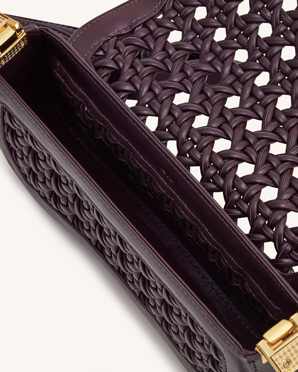 Joy Woven Shoulder Bag - Dark Red - view 4