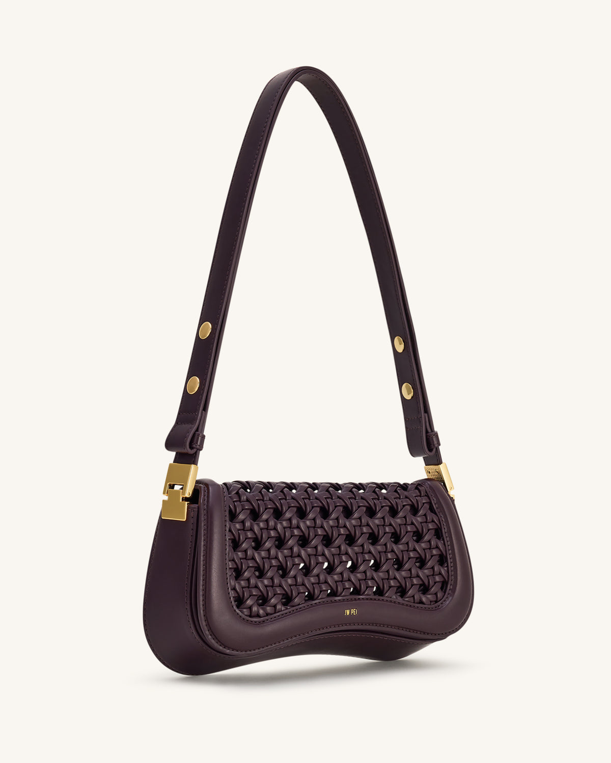 Joy Woven Shoulder Bag - Dark Red - view 2