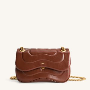 Tina Quilted Chain Crossbody - Brown - view 1