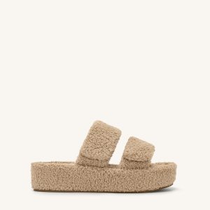 Lexi Faux Fur Platform Sandal - Beige - view 1