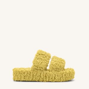 Lexi Faux Fur Platform Sandal - Yellow - view 1