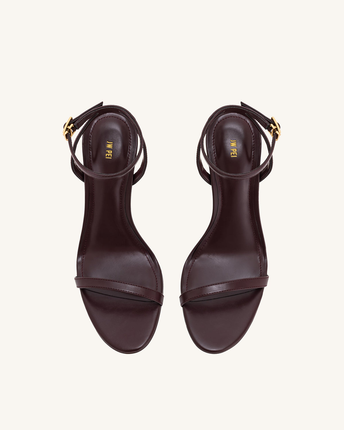 Alivia Gold Metal Heel Sandals - Claret Red - view 4