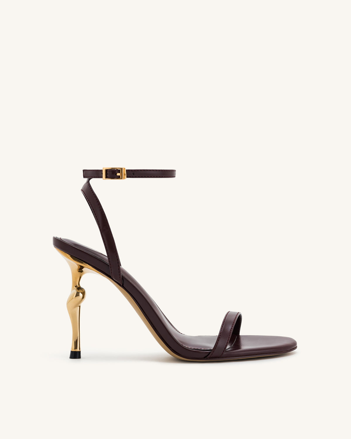 Alivia Gold Metal Heel Sandals - Claret Red - view 1