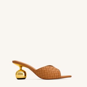 Ellie Braided Sphere Heel Mules - Khaki - view 1