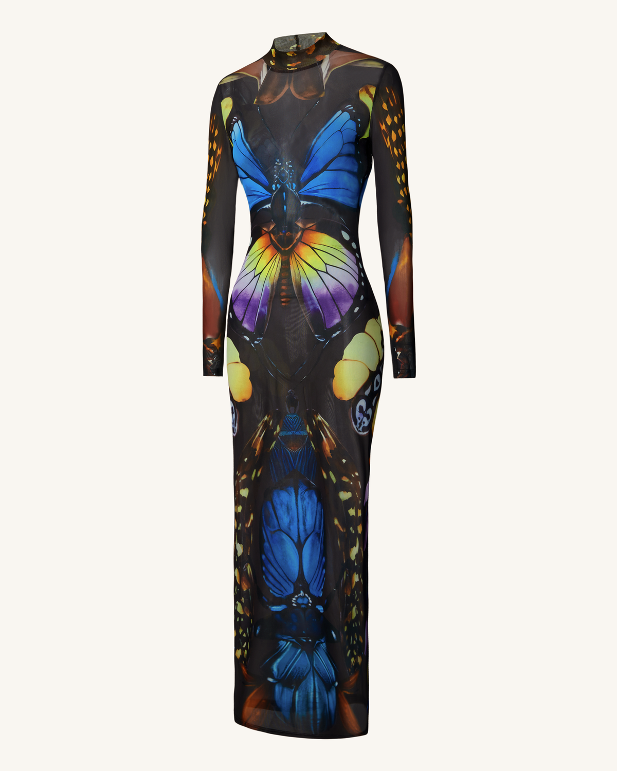 Butterfly Mesh Maxi Dress - Multicolor - view 3