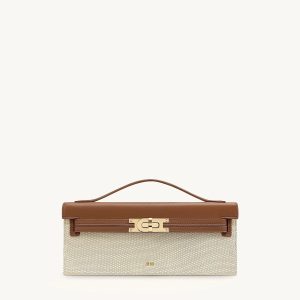 Bria Structured Top Handle Bag - Brown Canvas - view 1