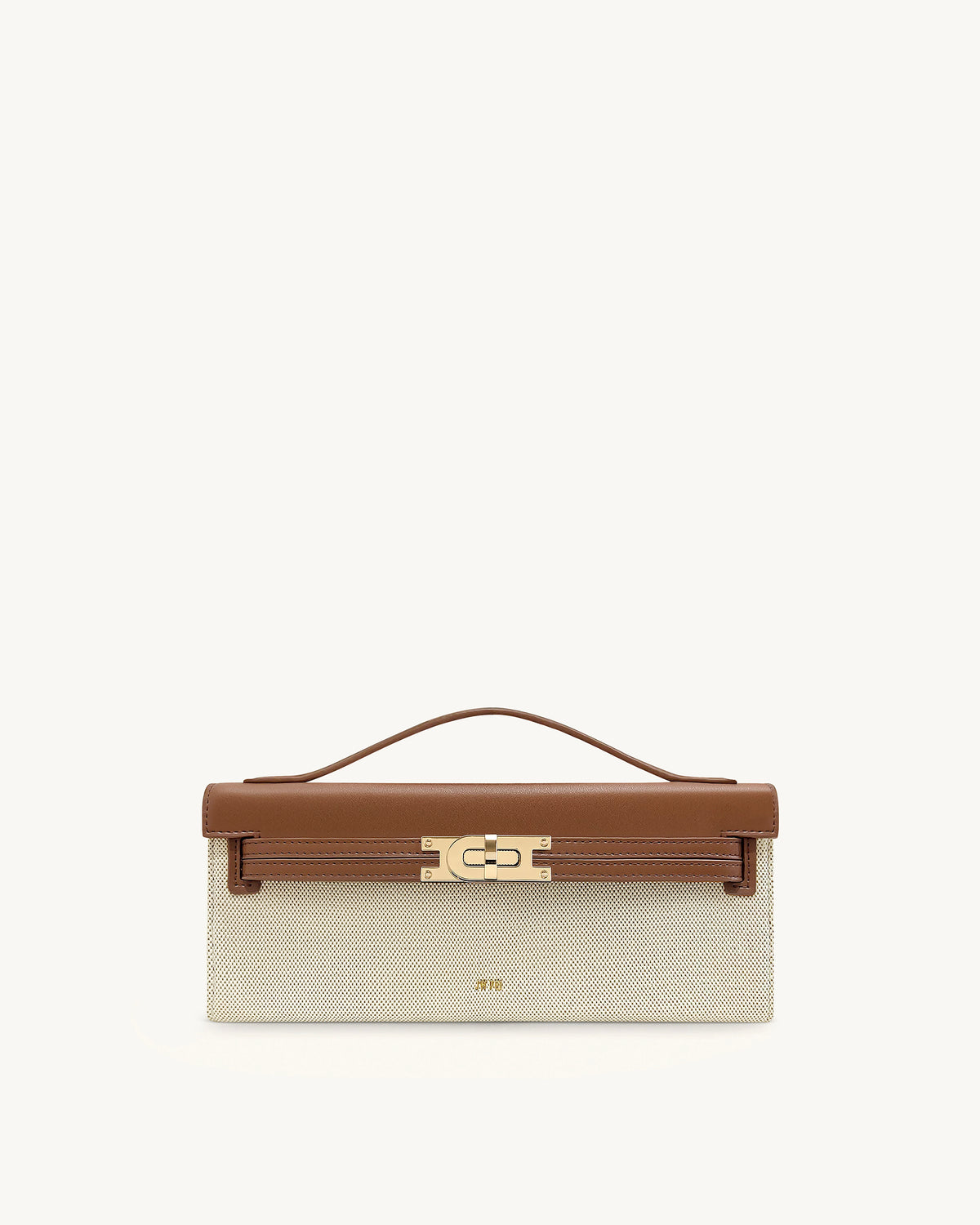 Bria Structured Top Handle Bag - Brown Canvas - view 1