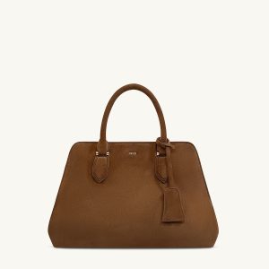 Lara Faux Suede Tote Bag - Brown - view 1