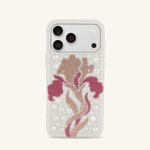 Floral Pearl Artificial Crystal Phone Case - White - view 1