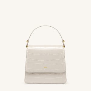 FAE Top Handle Crossbody - Ivory Croc
