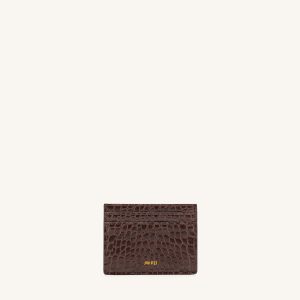 The Card Holder - Brown Croc - view 1