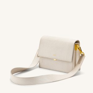 Mini Flap Crossbody - Ivory Lizard