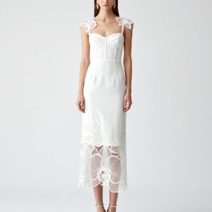 Orchid Embroidered Corset Dress - White - view 1